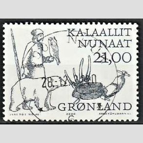 FRIM�RKER GR�NLAND | 2000 - AFA 355 - Arktiske vikinger II - 21,00 kr. flerfarvet - Lux stemplet