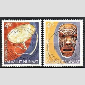 FRIMRKER GRNLAND | 2002 - AFA 388,389 - Arv og kultur III. - 4,50 + 4,75 kr. flerfarvet - Lux stemplet