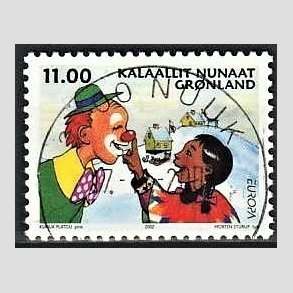 FRIM�RKER GR�NLAND | 2002 - AFA 394 - Europafrim�rke, Cirkus. - 11,00 kr. flerfarvet - Lux stemplet