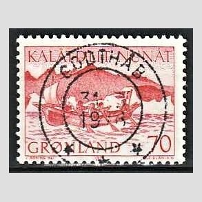 FRIM�RKER GR�NLAND | 1972 - AFA 82 - Postbefordring - 70 �re r�d - Lux Stemplet
