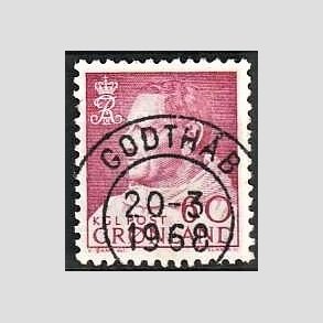 FRIMRKER GRNLAND | 1968 - AFA 69 - Frederik IX - 60 re rdlilla - Lux Stemplet