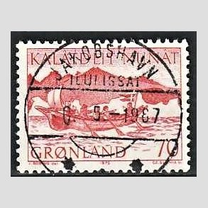 FRIM�RKER GR�NLAND | 1972 - AFA 82 - Postbefordring - 70 �re r�d - Lux Stemplet