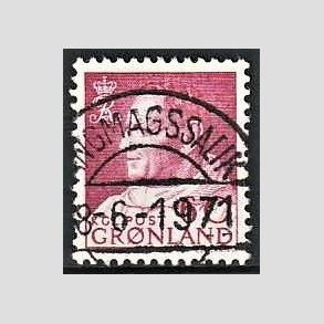 FRIMRKER GRNLAND | 1968 - AFA 69 - Frederik IX - 60 re rdlilla - Lux Stemplet