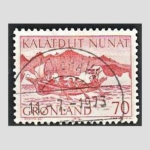 FRIM�RKER GR�NLAND | 1972 - AFA 82 - Postbefordring - 70 �re r�d - Lux Stemplet