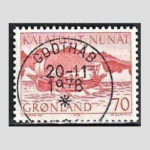 FRIM�RKER GR�NLAND | 1972 - AFA 82 - Postbefordring - 70 �re r�d - Lux Stemplet