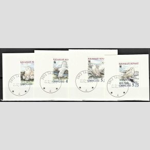 FRIM�RKER GR�NLAND | 1999 - AFA 336-39 - Sneugler - 1,00 - 5,75 kr. flerfarvet p� klip - Flot stemplet