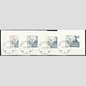 FRIM�RKER GR�NLAND | 2000 - AFA 359-62 - Ny dagligserie - 4,50 - 10,00 kr. flerfarvet p� klip - Flot stemplet