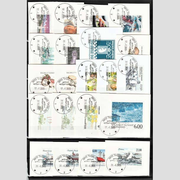 FRIMRKER GRNLAND | 2005 - AFA 439-460 - Postfrimrker komplet i hovednumre p klip - Pragt stemplet