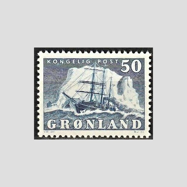 FRIMRKER GRNLAND | 1950 - AFA 33 - Gustav Holm - 50 re bl - Postfrisk