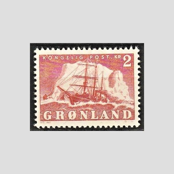 FRIMRKER GRNLAND | 1950 - AFA 35 - Gustav Holm - 2 kr. rd - Postfrisk