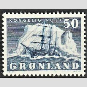 FRIMRKER GRNLAND | 1950 - AFA 33 - Gustav Holm - 50 re bl - Postfrisk