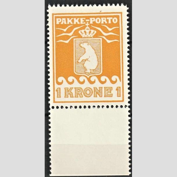 FRIMRKER GRNLAND | 1937 - AFA 18 - PAKKE-PORTO - 1 kr. gul - Postfrisk