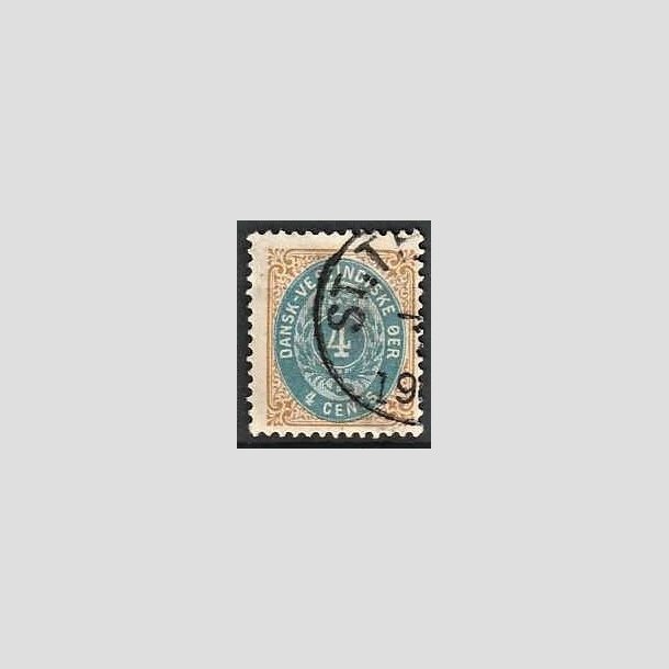 FRIMRKER DVI | 1873-1902 - AFA 7B | 4 cents gulbrun/bl - Stemplet