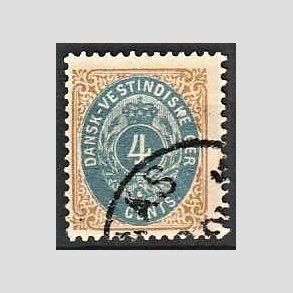 FRIM�RKER DVI | 1873-1902 - AFA 7B | 4 cents gulbrun/bl� - Stemplet