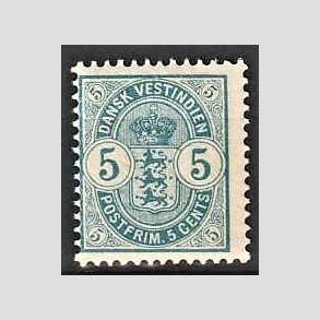 FRIMRKER DVI | 1900 - AFA 17 | 5 cents bl - Postfrisk