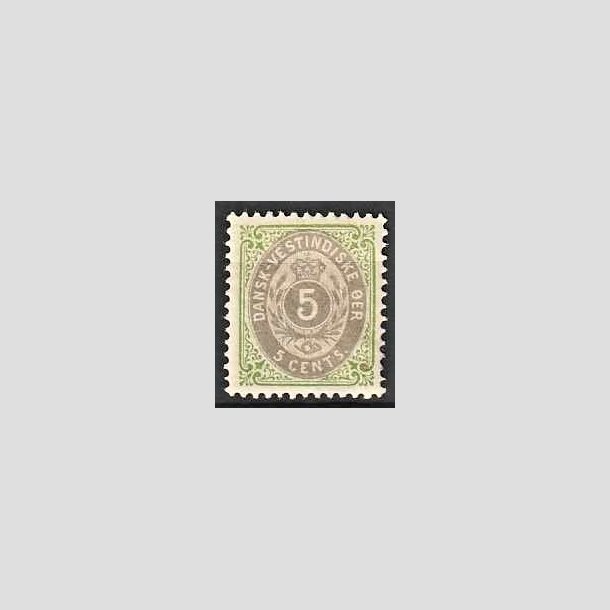 FRIMRKER DVI | 1876-1901 - AFA 10By | 5 cents grn/gr - Ubrugt