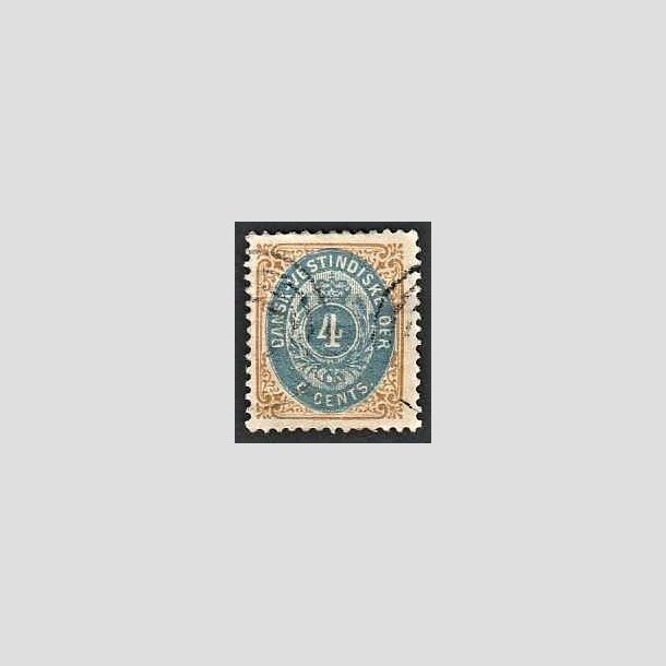 FRIMRKER DVI | 1873-1902 - AFA 7B | 4 cents gulbrun/bl - Stemplet