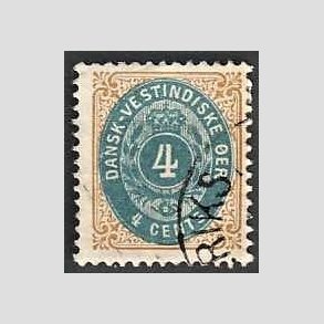 FRIM�RKER DVI | 1873-1902 - AFA 7B | 4 cents gulbrun/bl� - Stemplet