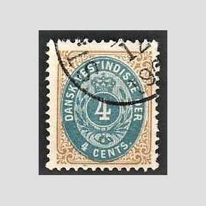 FRIM�RKER DVI | 1873-1902 - AFA 7B | 4 cents gulbrun/bl� - Stemplet