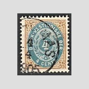 FRIM�RKER DVI | 1873-1902 - AFA 7B | 4 cents gulbrun/bl� - Stemplet