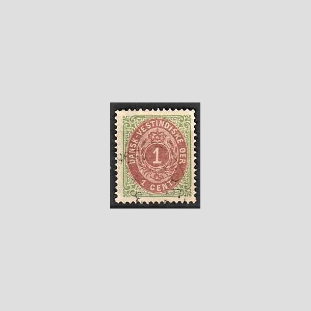 FRIMRKER DVI | 1873-1902 - AFA 5y | 1 cent grn/rdbrun - Stemplet