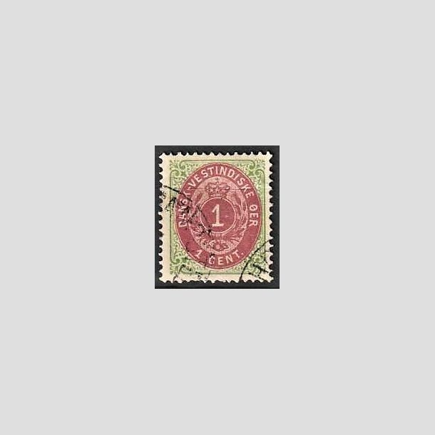 FRIMRKER DVI | 1873-1902 - AFA 5y | 1 cent grn/rdbrun - Stemplet