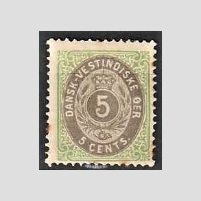 FRIMRKER DVI | 1876-1901 - AFA 10 | 5 cents grn/gr - Ubrugt