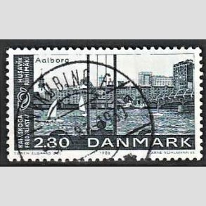 FRIM�RKER DANMARK | 1986 - AFA 859 - Venskabsbyer - 2,80 Kr. bl� - Pragt Stemplet Roskilde
