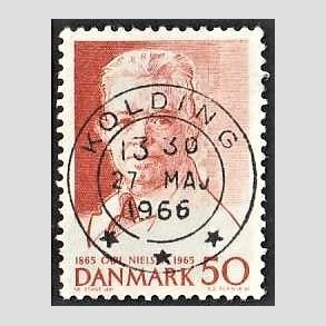 FRIM�RKER DANMARK | 1965 - AFA 435 - Komponist Carl Nielsen - 30 �re oranger�d - Pragt Stemplet Kolding