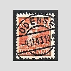 FRIMRKER DANMARK | 1942-44 - AFA 278 - Chr. X 30 re orange - Lux Stemplet
