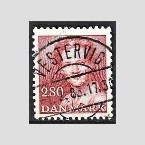 FRIMRKER DANMARK | 1985 - AFA 820 - Dronning Margrethe - 2,80 Kr. rd - Pragt Stemplet Vestervig
