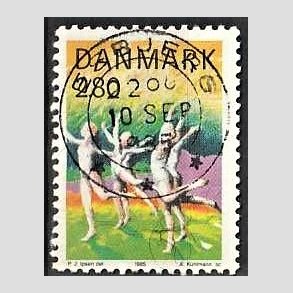 FRIM�RKER DANMARK | 1985 - AFA 836 - Sport - 2,80 Kr. flerfarvet - Pragt Stemplet Esbjerg