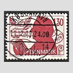 FRIM�RKER DANMARK | 1979 - AFA 690 - Adam Oehlenschl�ger - 1,30 Kr. r�d - Pragt Stemplet 