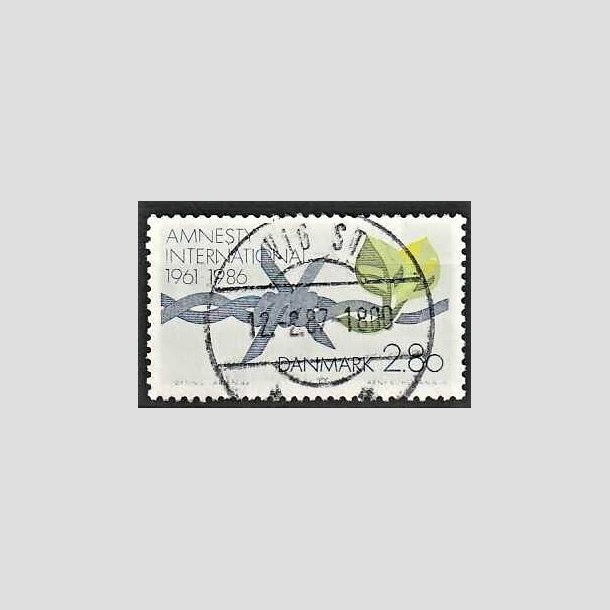 FRIMRKER DANMARK | 1986 - AFA 850 - Amnesty International 25 r - 2,80 Kr. flerfarvet - Pragt Stemplet Vig St.