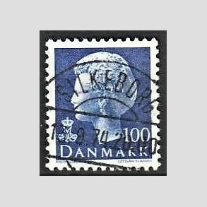 FRIMRKER DANMARK | 1974 - AFA 563 - Dronning Margrethe - 100 re bl - Pragt Stemplet Silkeborg