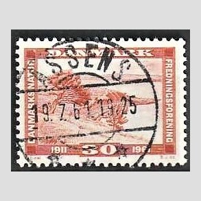 FRIM�RKER DANMARK | 1961 - AFA 392 - Naturfredningsforening 50 �r. - 30 �re brunr�d - Pragt Stemplet Assens