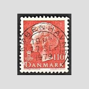 FRIMRKER DANMARK | 1978 - AFA 653 - Dronning Margrethe - 110 re orange - Pragt Stemplet