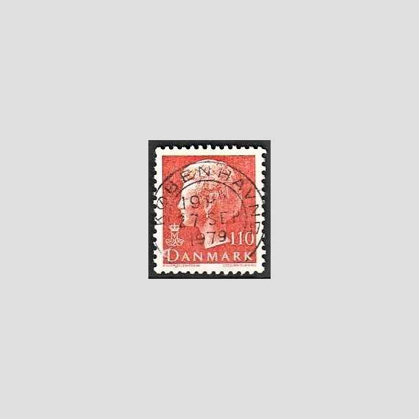 FRIMRKER DANMARK | 1978 - AFA 653 - Dronning Margrethe - 110 re orange - Pragt Stemplet