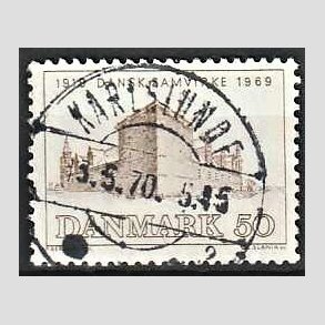 FRIM�RKER DANMARK | 1969 - AFA 483 - Dansk Samvirke 50 �r - 50 �re gr�brun - Pragt Stemplet