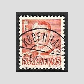 FRIMRKER DANMARK | 1952-53 - AFA 343 - Fr. IX 95 re orangerd - Lux Stemplet 