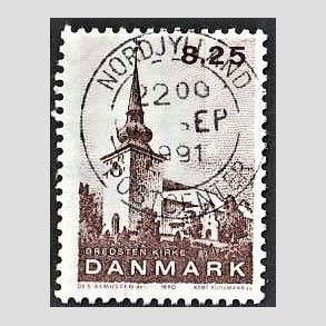 FRIMRKER DANMARK | 1990 - AFA 976 - Jyske landsbykirker - 8,25 Kr. brun - Lux Stemplet