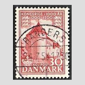 FRIM�RKER DANMARK | 1953-56 - AFA 349 - Kongeriget 1000 �r - 30 �re r�d - Pragt Stemplet