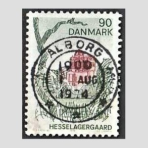 FRIM�RKER DANMARK | 1974 - AFA 569 - Landsdelsserie Fyn - 90 �re flerfarvet - Pragt Stemplet �lborg