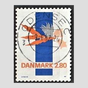 FRIM�RKER DANMARK | 1987 - AFA 877 - Kunst - 2,80 Kr. flerfarvet - Pragt Stemplet Odense C