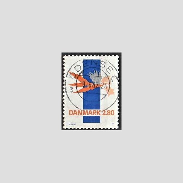 FRIMRKER DANMARK | 1987 - AFA 877 - Kunst - 2,80 Kr. flerfarvet - Pragt Stemplet Odense C