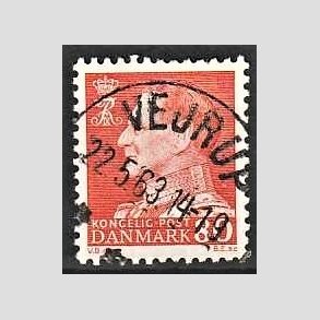 FRIMRKER DANMARK | 1961-62 - AFA 400 - Fr. IX 80 re orangegul - Pragt Stemplet