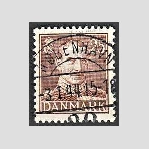 FRIMRKER DANMARK | 1942-44 - AFA 277 - Chr. X 25 re brun - Lux Stemplet 