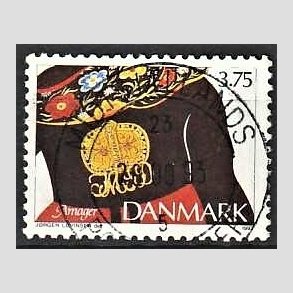 FRIM�RKER DANMARK | 1993 - AFA 1054 - Almuesmykker - 3,75 Kr. flerfarvet - Pragt Stemplet