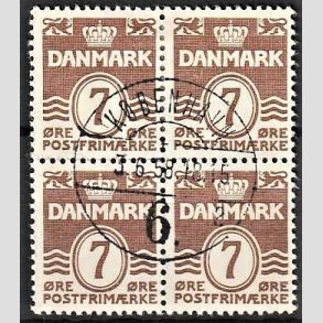 FRIMRKER DANMARK | 1940 - AFA 255 - Blgelinie 7 re brun i 4-blok - Lux Stemplet