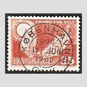 FRIM�RKER DANMARK | 1963 - AFA 412 - FAO anti-hunger - 35 �re brunr�d - Lux Stemplet